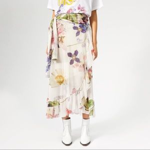 Ganni Mesh flower skirt